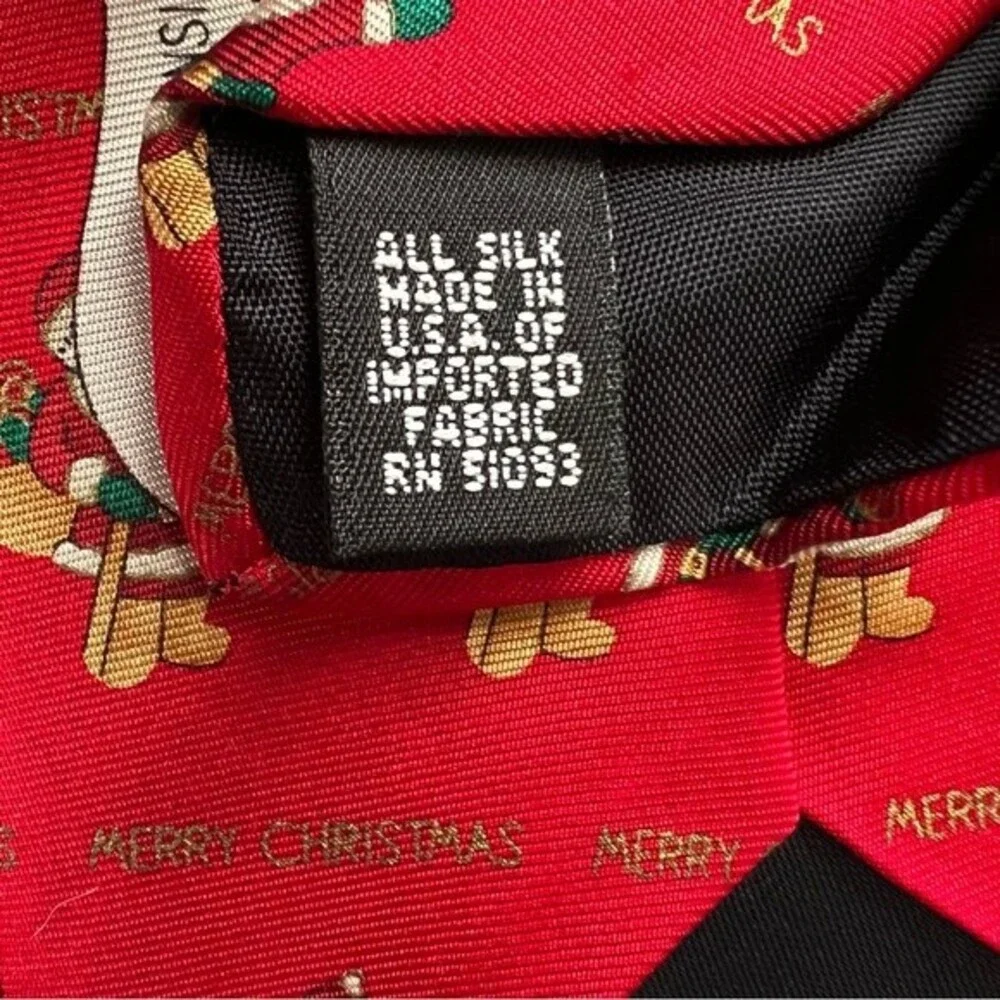 Vintage Silk Santa Tie Hallmark Traditions by MMG Holiday Christmas